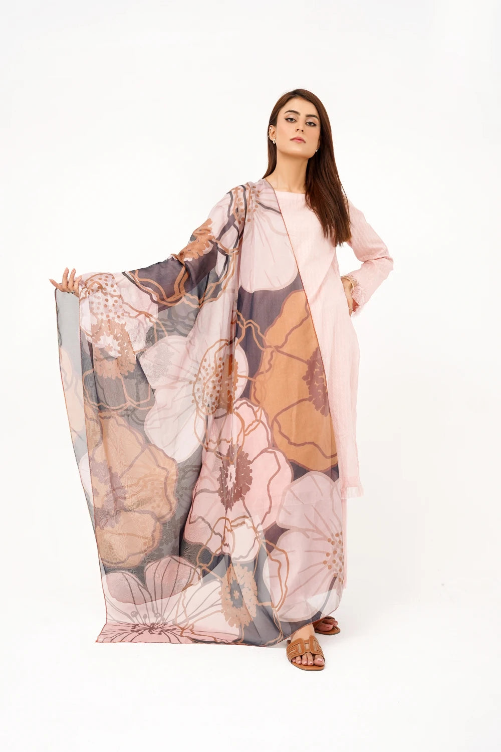 Dusk Brown - Silk Dupatta