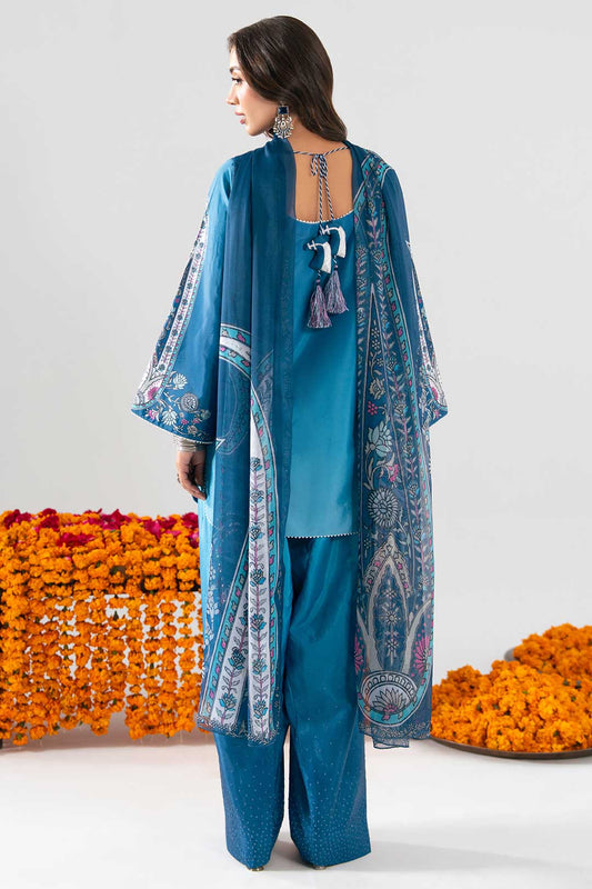 BLUE OMBRE FARSHI SHALWAR SET WITH DUPATTA