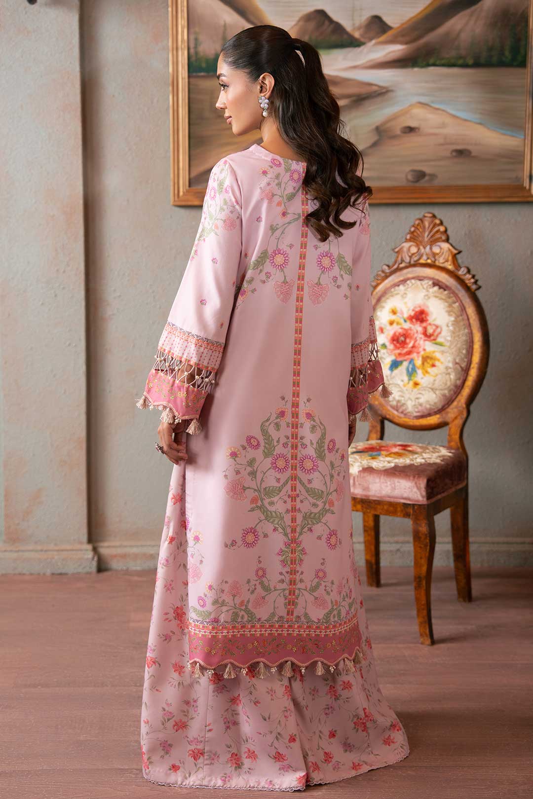 LILAC PRINTED KURTA WITH FLARED PANTS