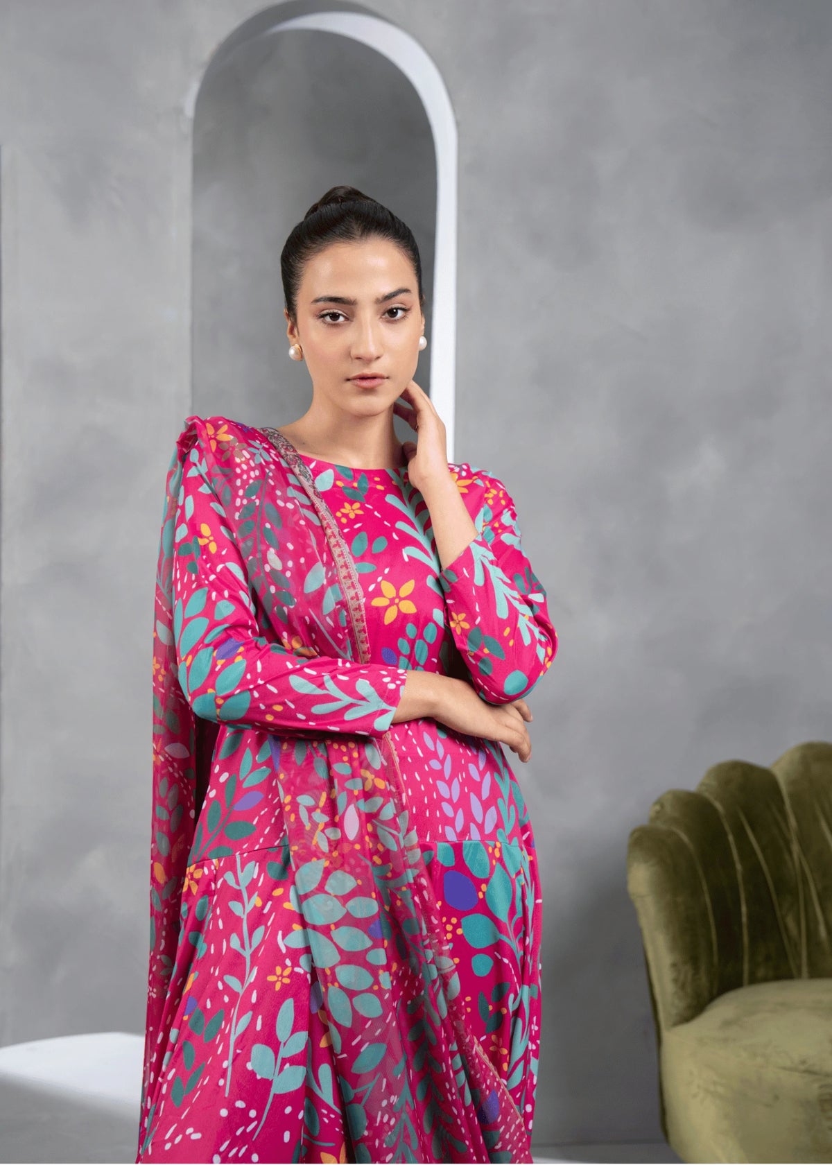 Fuschia - Pre Draped Saree