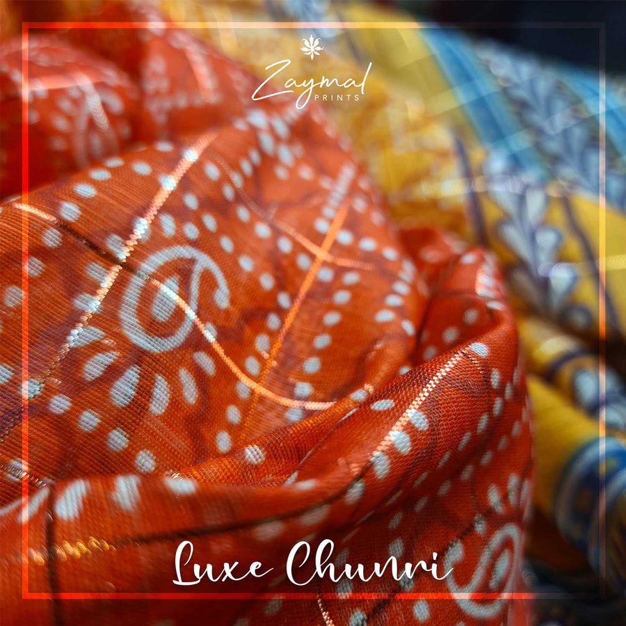 Ombre Orange Chunri - Zaymal