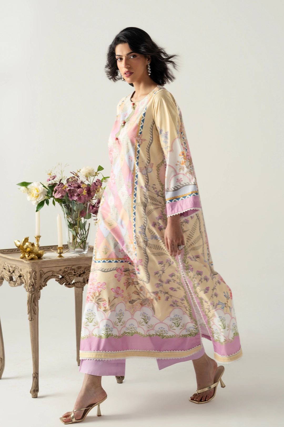MULTI-COLORED RELAXED KAFTAN