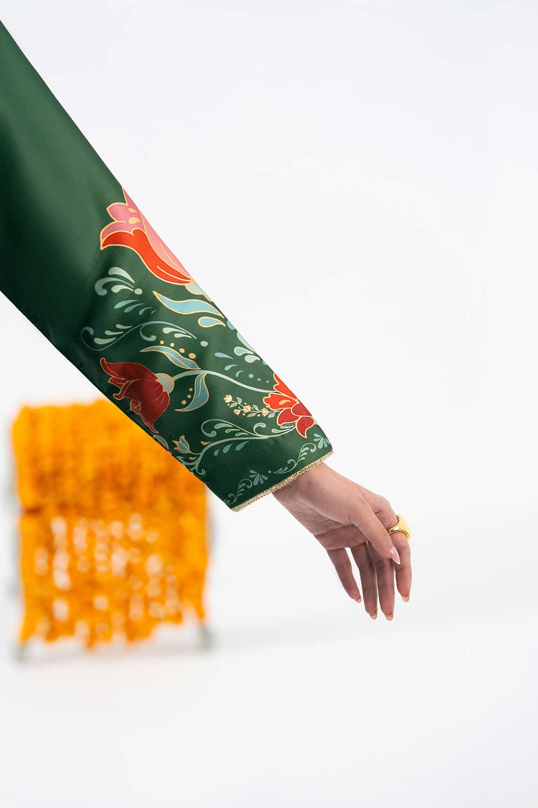 EMERALD GREEN JACKET WITH FLARED PANTS