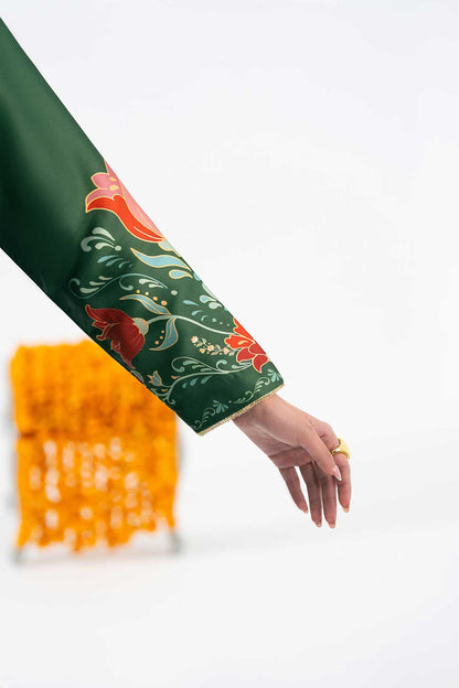 EMERALD GREEN JACKET WITH FLARED PANTS