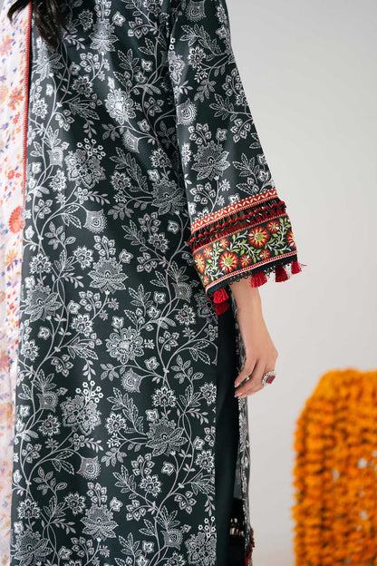 MONOCHROME KURTA SET WITH DETAILED DUPATTA