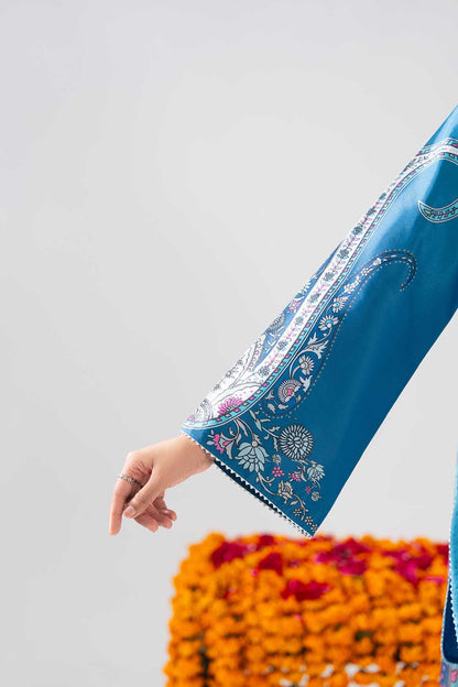 BLUE OMBRE FARSHI SHALWAR SET WITH DUPATTA