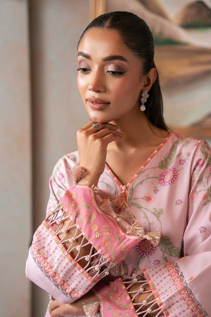 LILAC PRINTED KURTA WITH FLARED PANTS