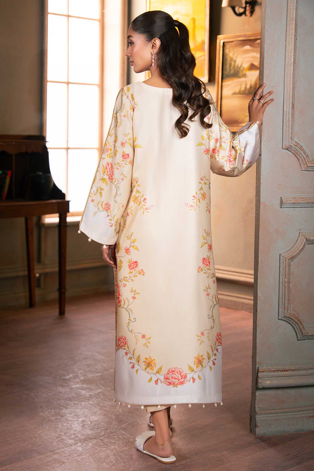 BUTTER YELLOW SILK KAFTAN