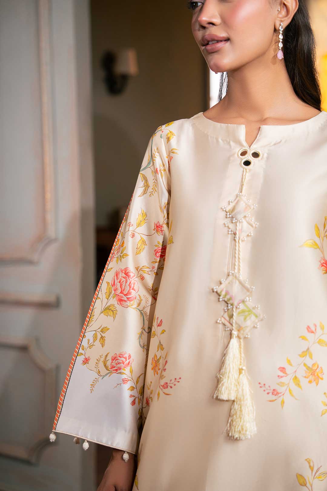 BUTTER YELLOW SILK KAFTAN