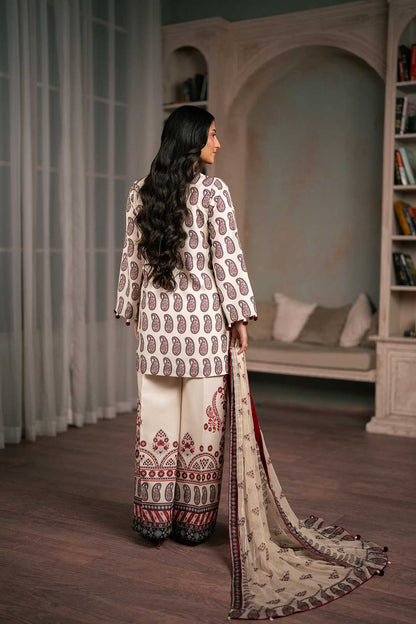BEIGE PRINTED KURTA WITH TROUSER AND DUPATTA
