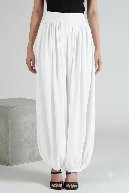 WHITE - BALLOON PANTS