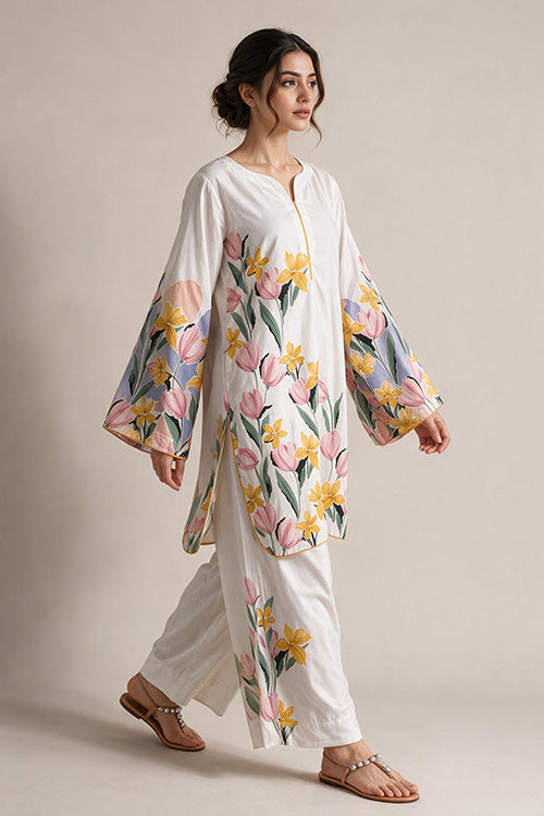 PRINTED FLORAL SHIRT WITH CULOTTES
