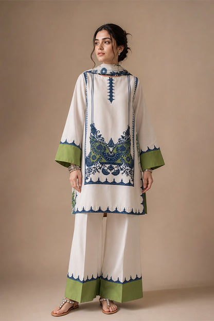 BLUE - GREEN PRINTED COORD SET