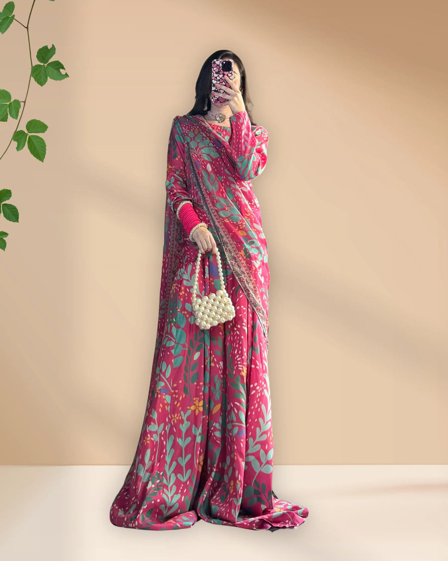 Fuschia - Pre Draped Saree