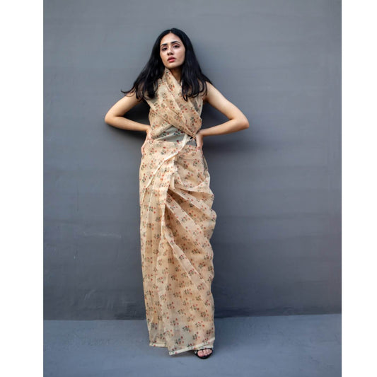 Light latte Saree | Kar5 - Zaymal