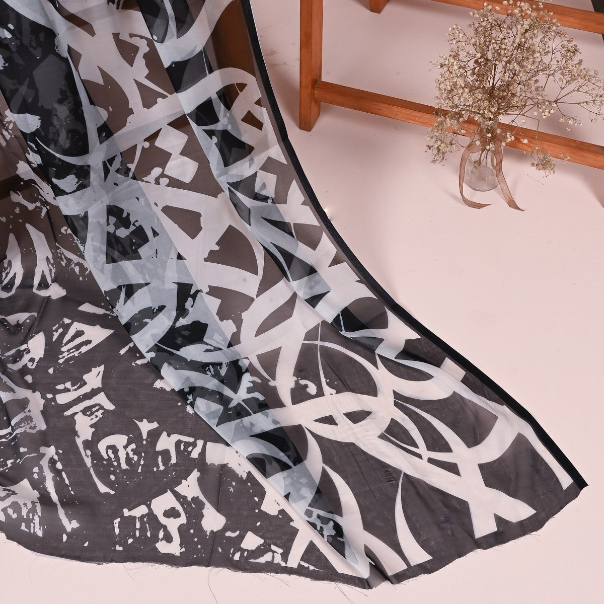 B&W 04 - Silk Dupatta